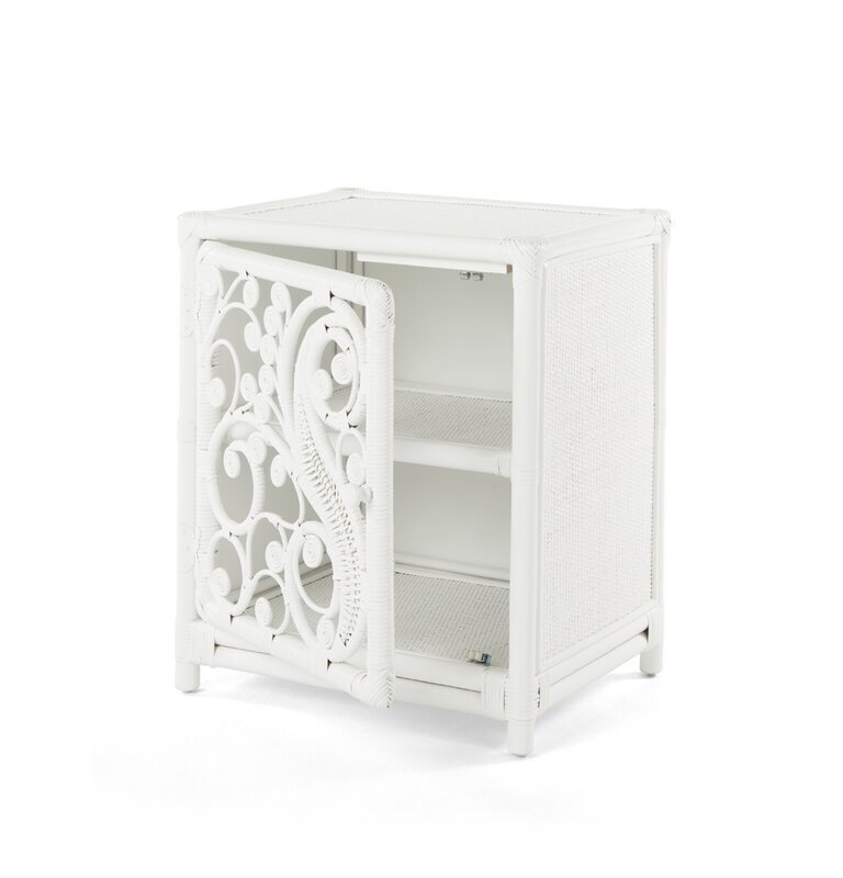 Tall Boho Chic Rattan Nightstand