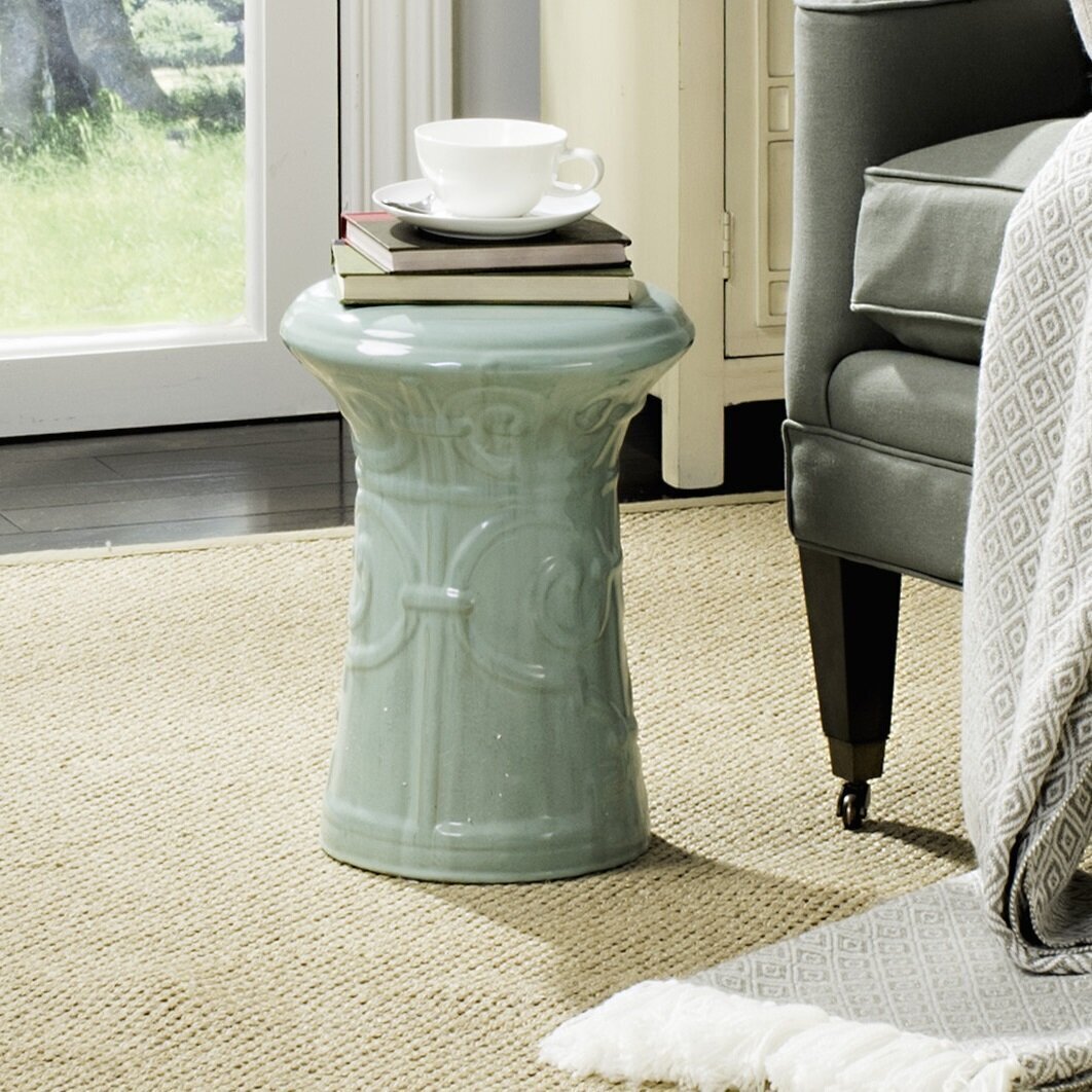 Tall Light Aqua Zen Garden Stool