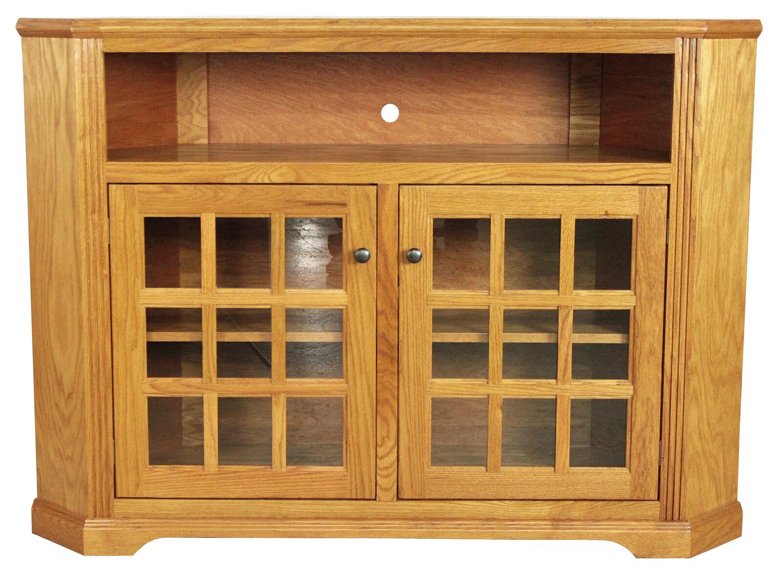 Tall Mission Style Corner TV Cabinet