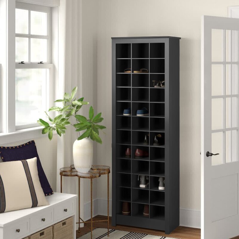 Tall narrow shoe storage cabinet