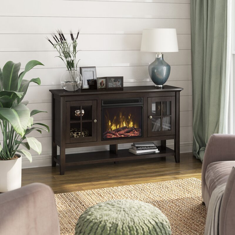 Tall Narrow TV Stand With Fireplace