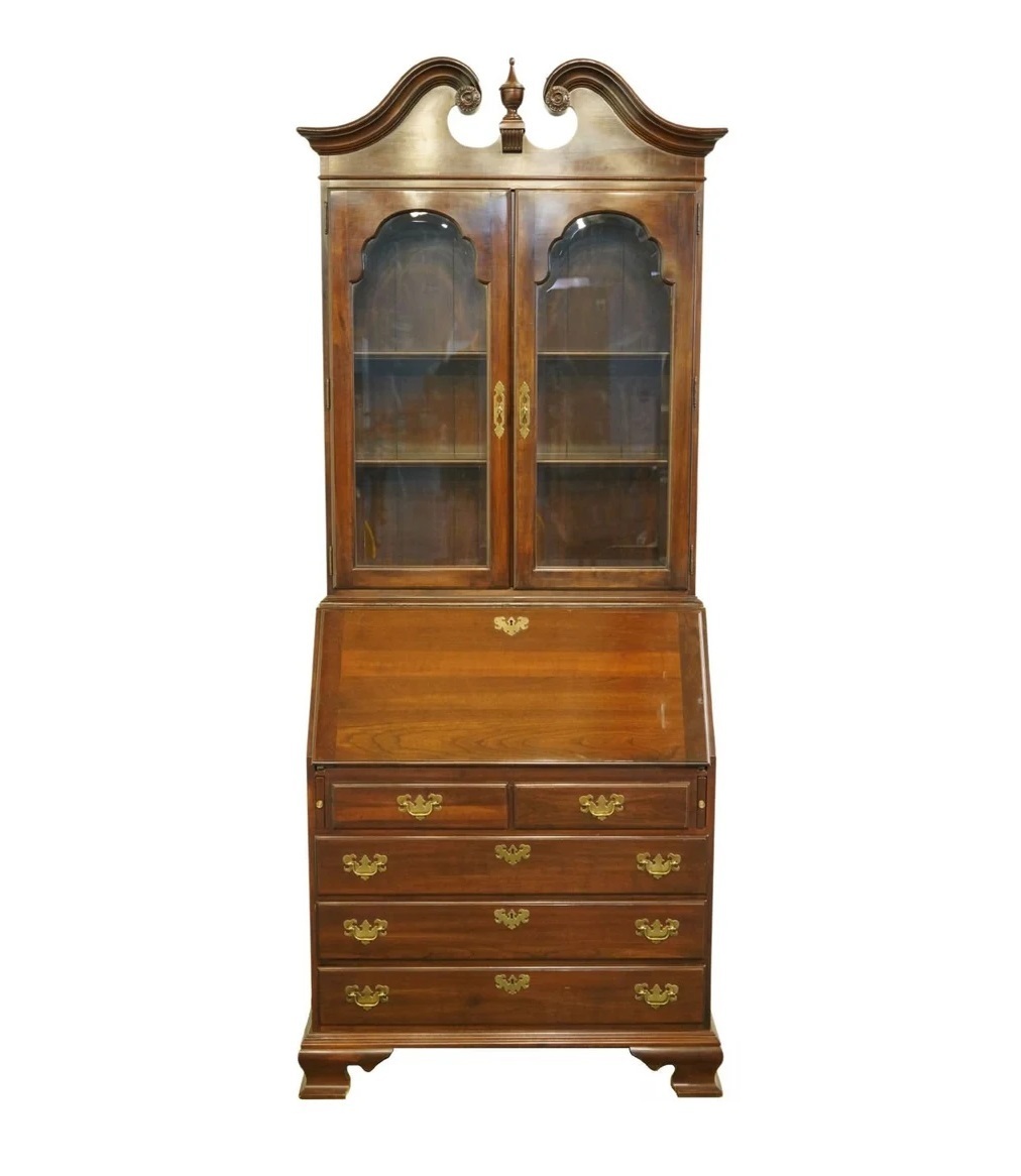 Cherry Secretary Desk With Hutch