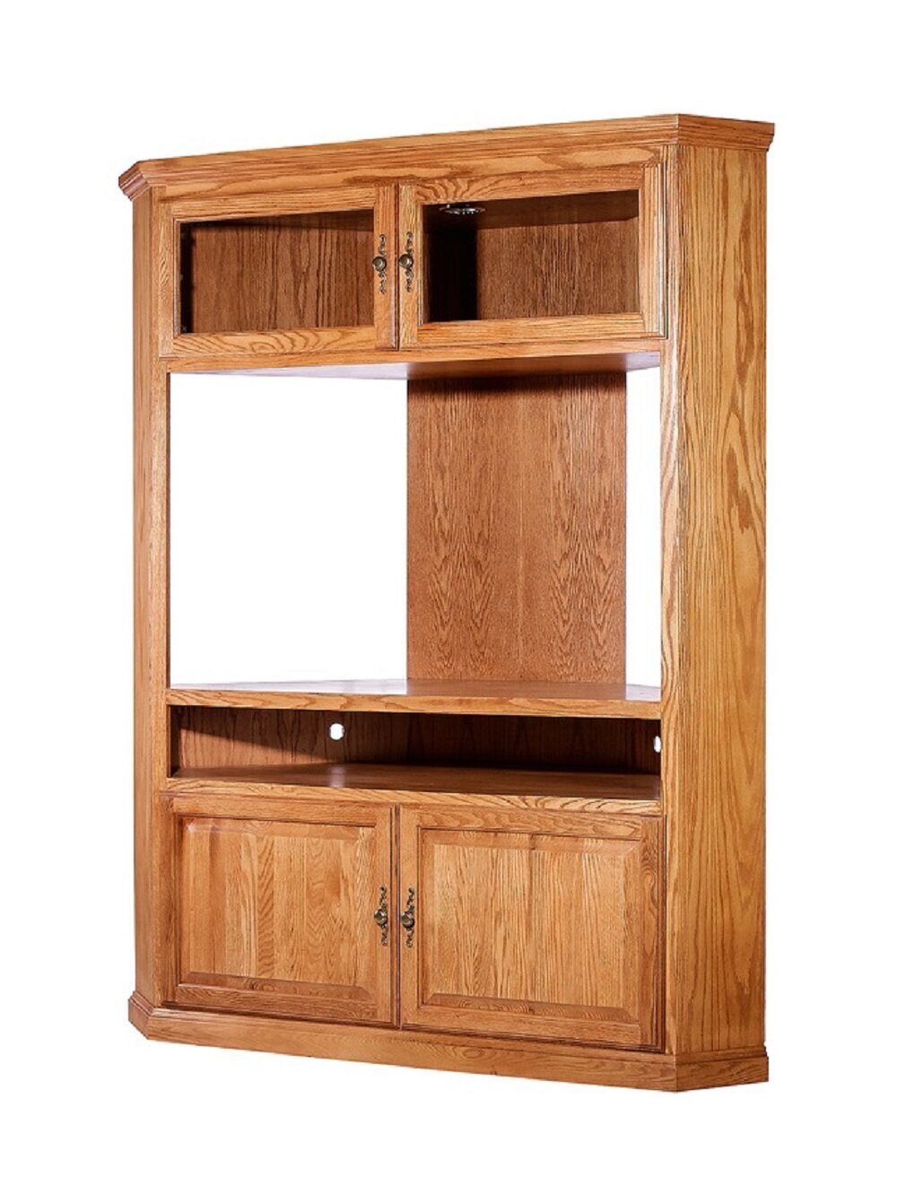 Tall Solid Wood Corner TV Cabinet