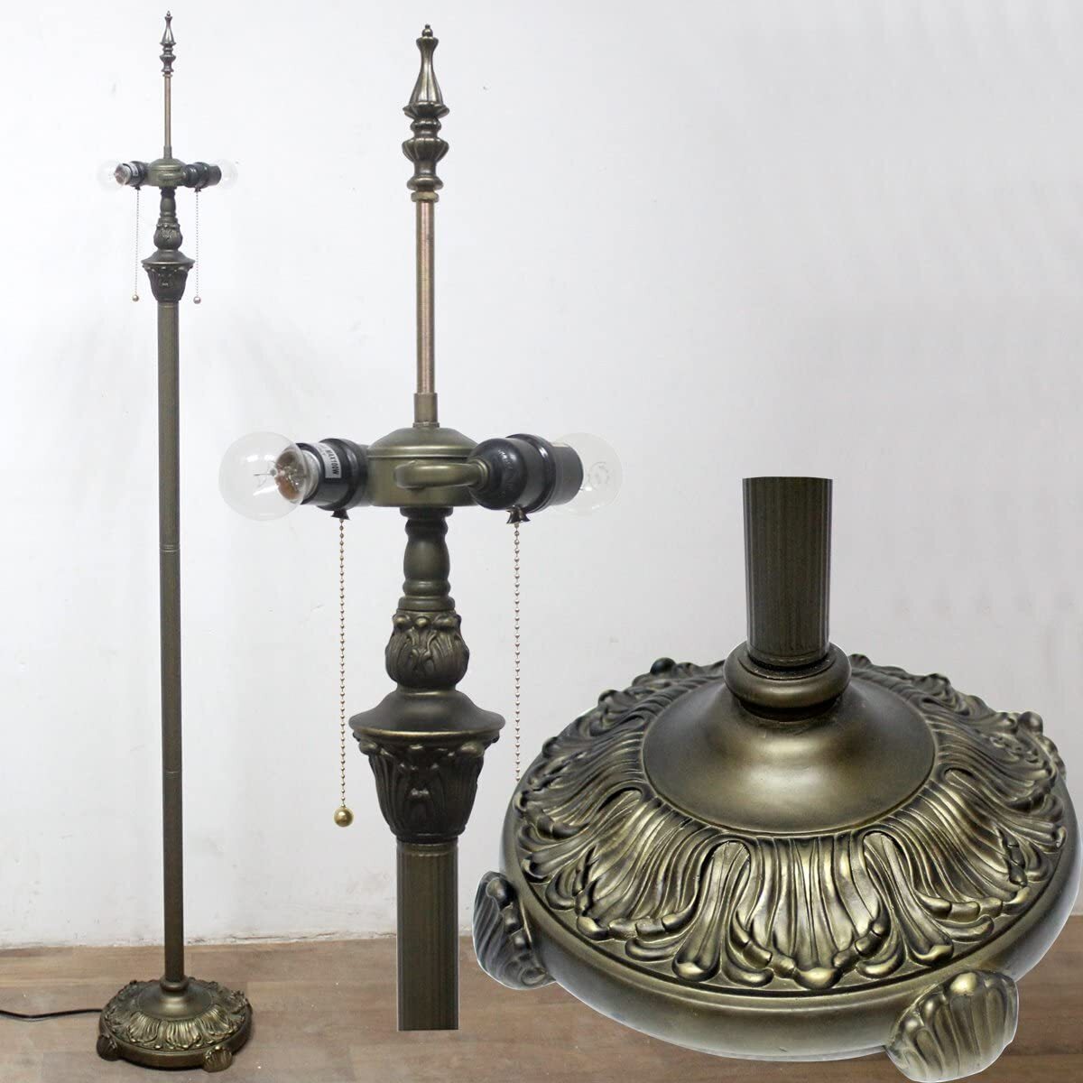 Tall Victorian Style Tiffany Floor Lamp Stand