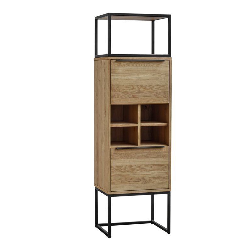 Tall wooden bar cabinet
