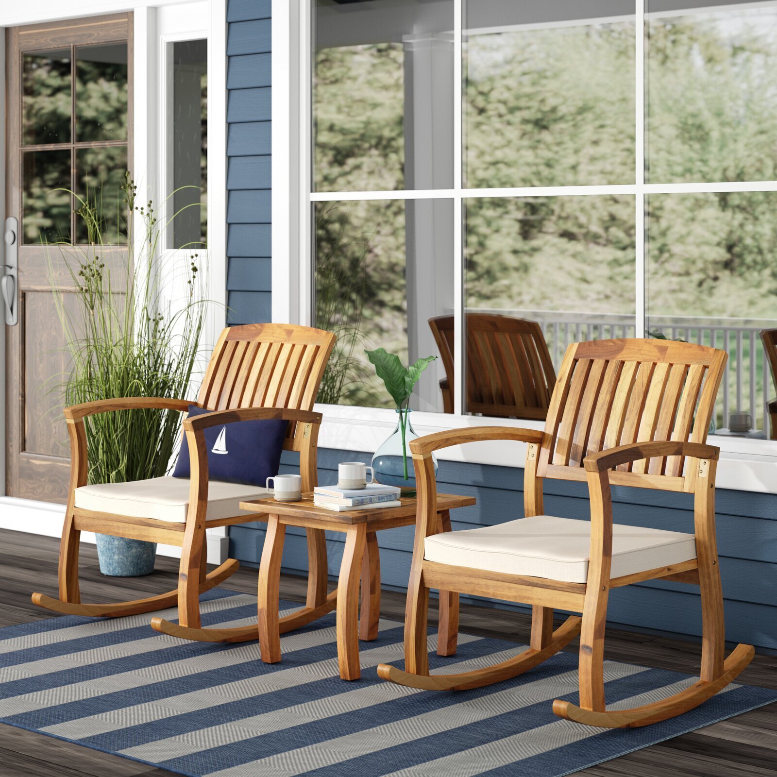 Teak Bedroom Furniture Set Rocking Chairs