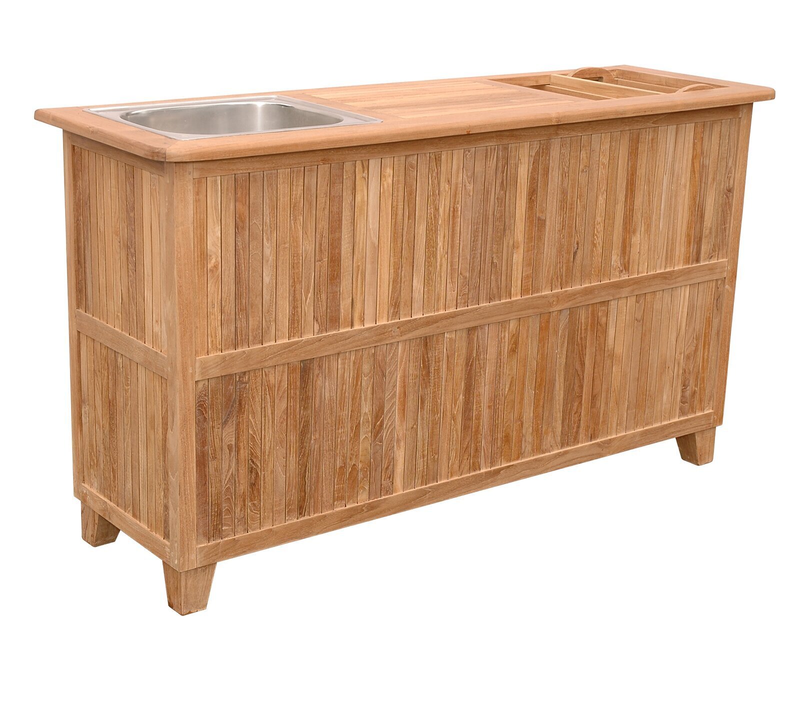 Teak Outdoor Bar with Built In Sink and Storage