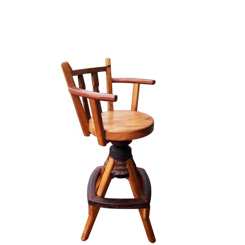 Teak Rustic Outdoor Bar Stool