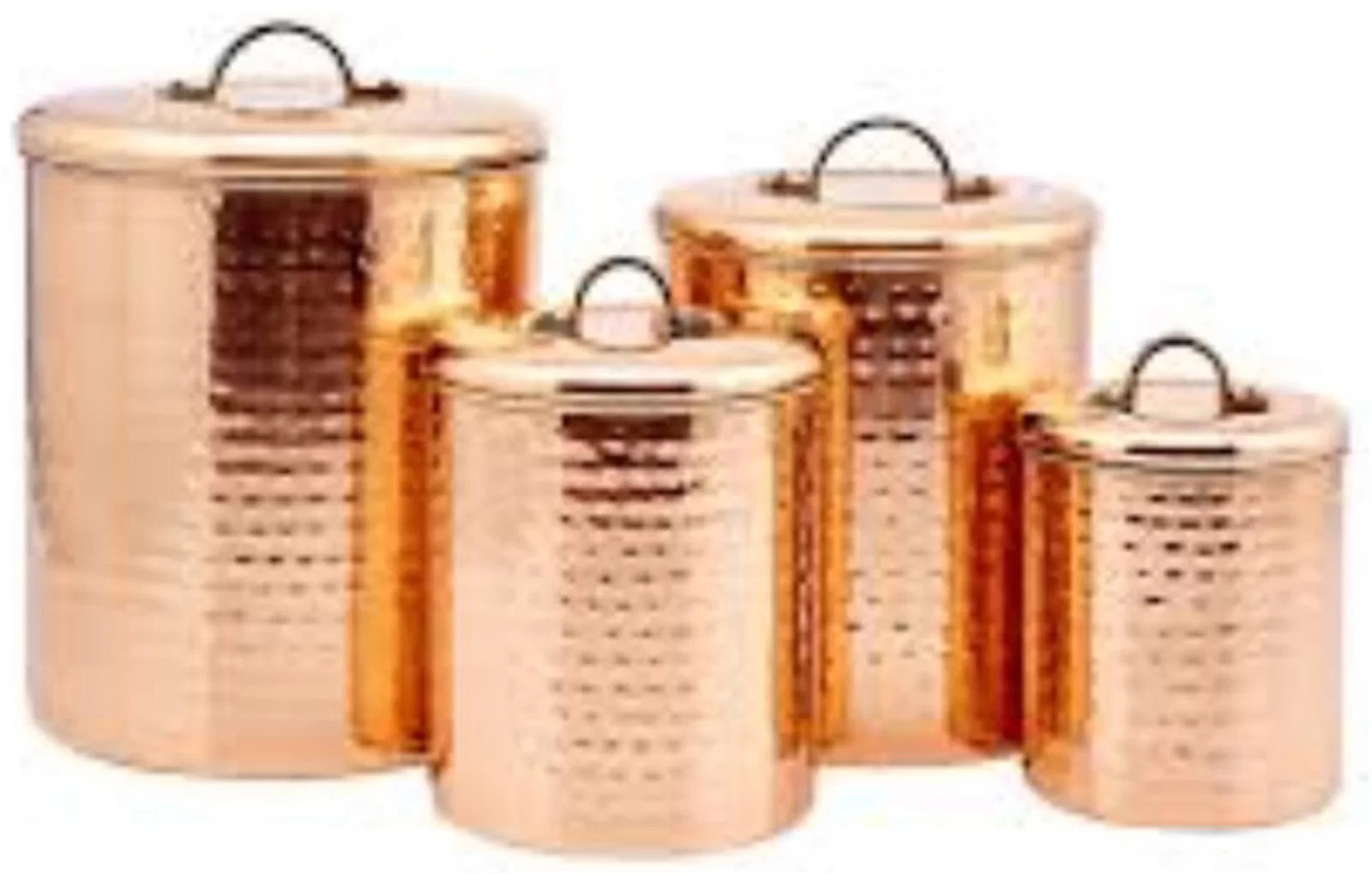 Textured Copper Canister Set x4 Piece 