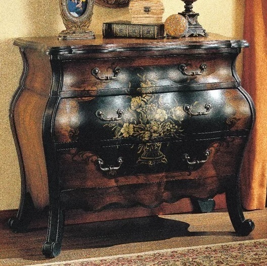 Three Drawer Wooden Accent Bombay Chest