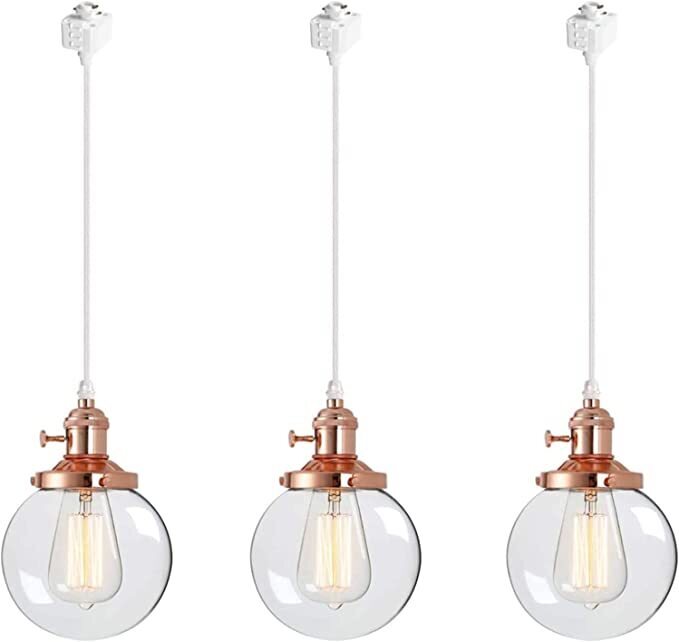 Three Piece Industrial Pendant Light Fixture Set