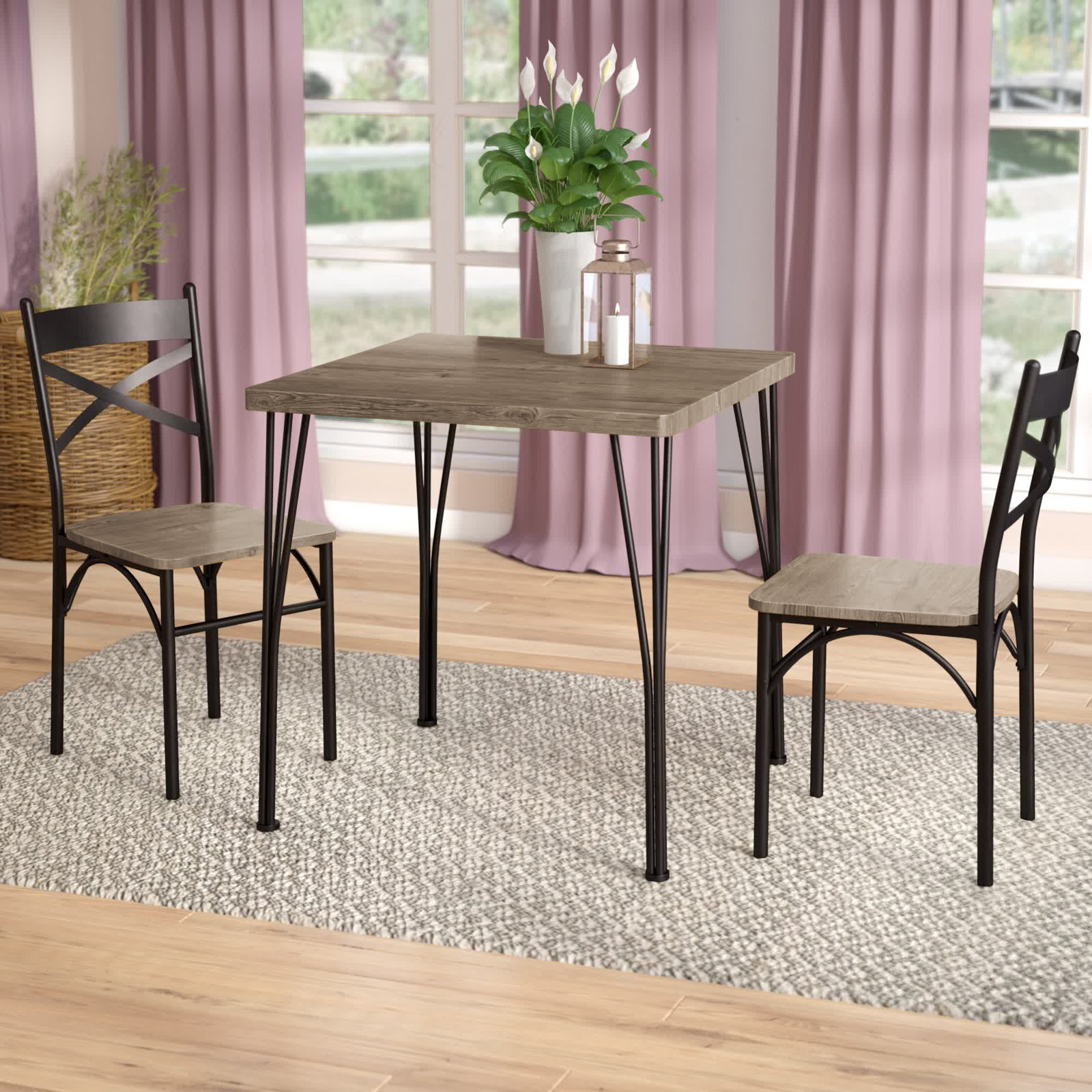 Three Piece Wrought Iron Dining Set