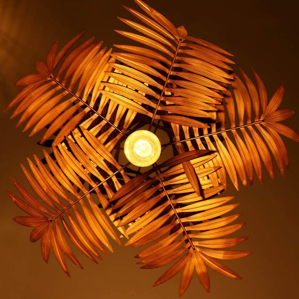 Three Tiered Palm Frond Chandelier 