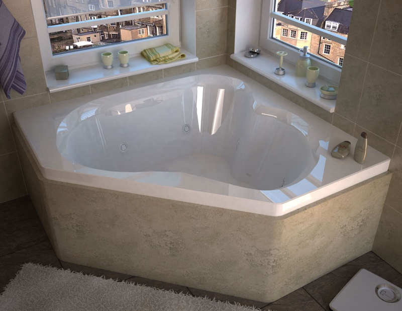 Tobago 59.25'' x 59.25'' Whirlpool Acrylic Bathtub