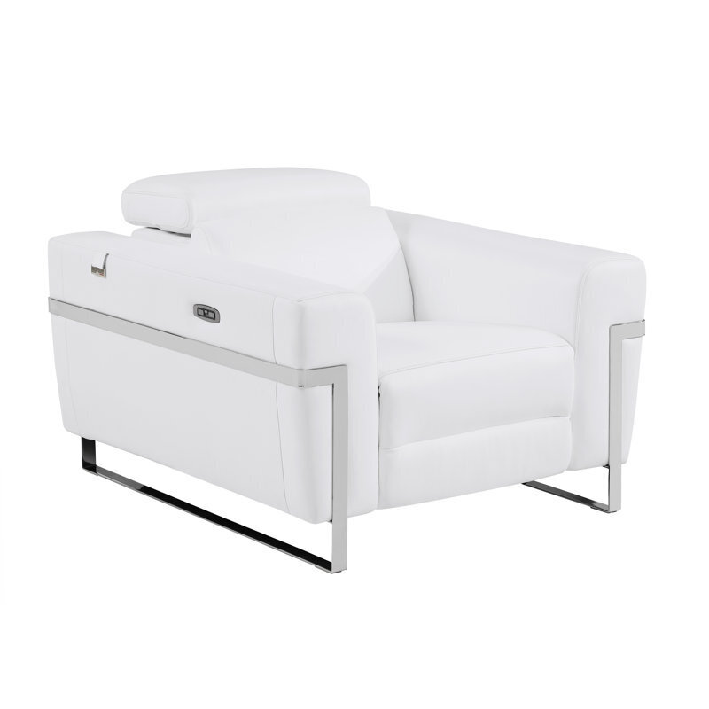 Top grain leather chair and half recliner