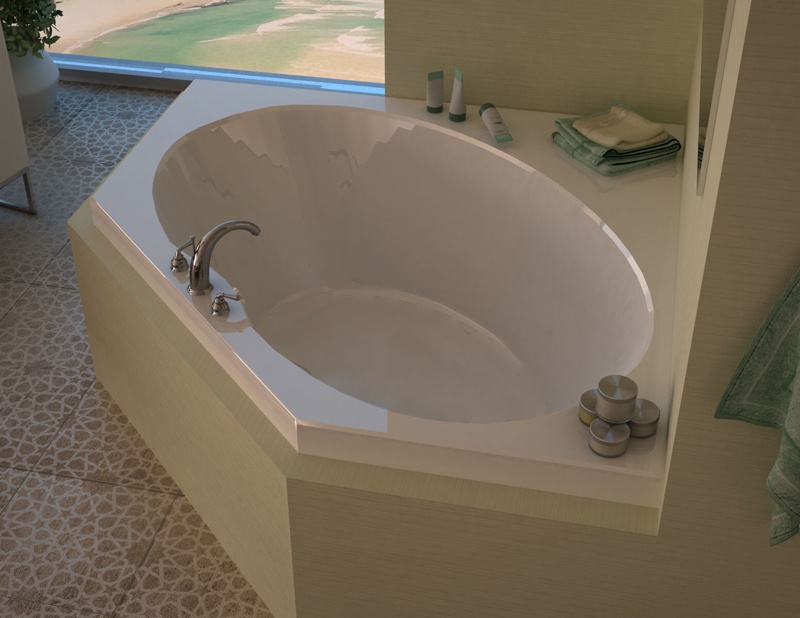 Tortola 58'' x 58'' Corner Soaking Acrylic Bathtub