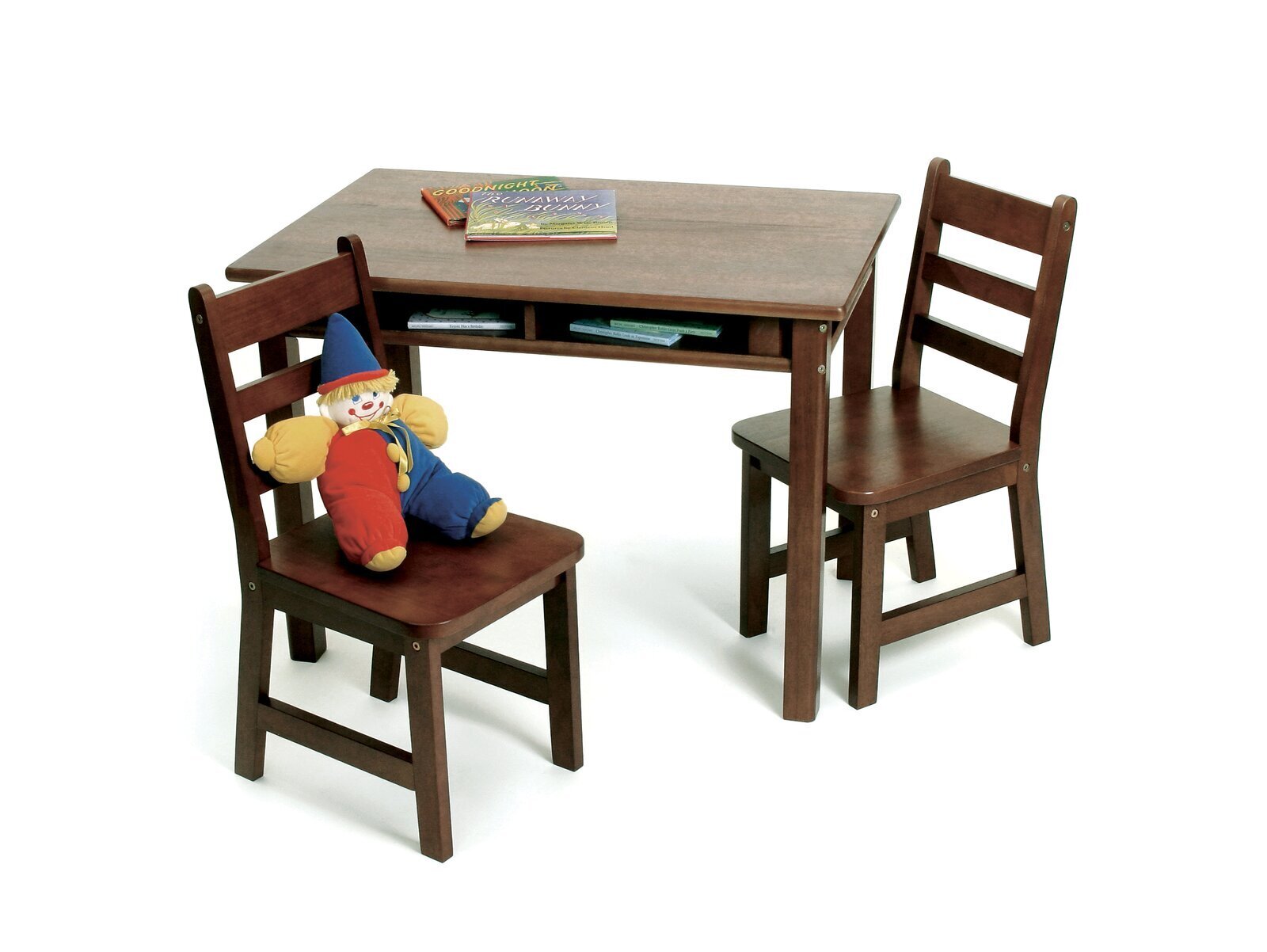Traditional Dark Wood Table With Hidden Storage