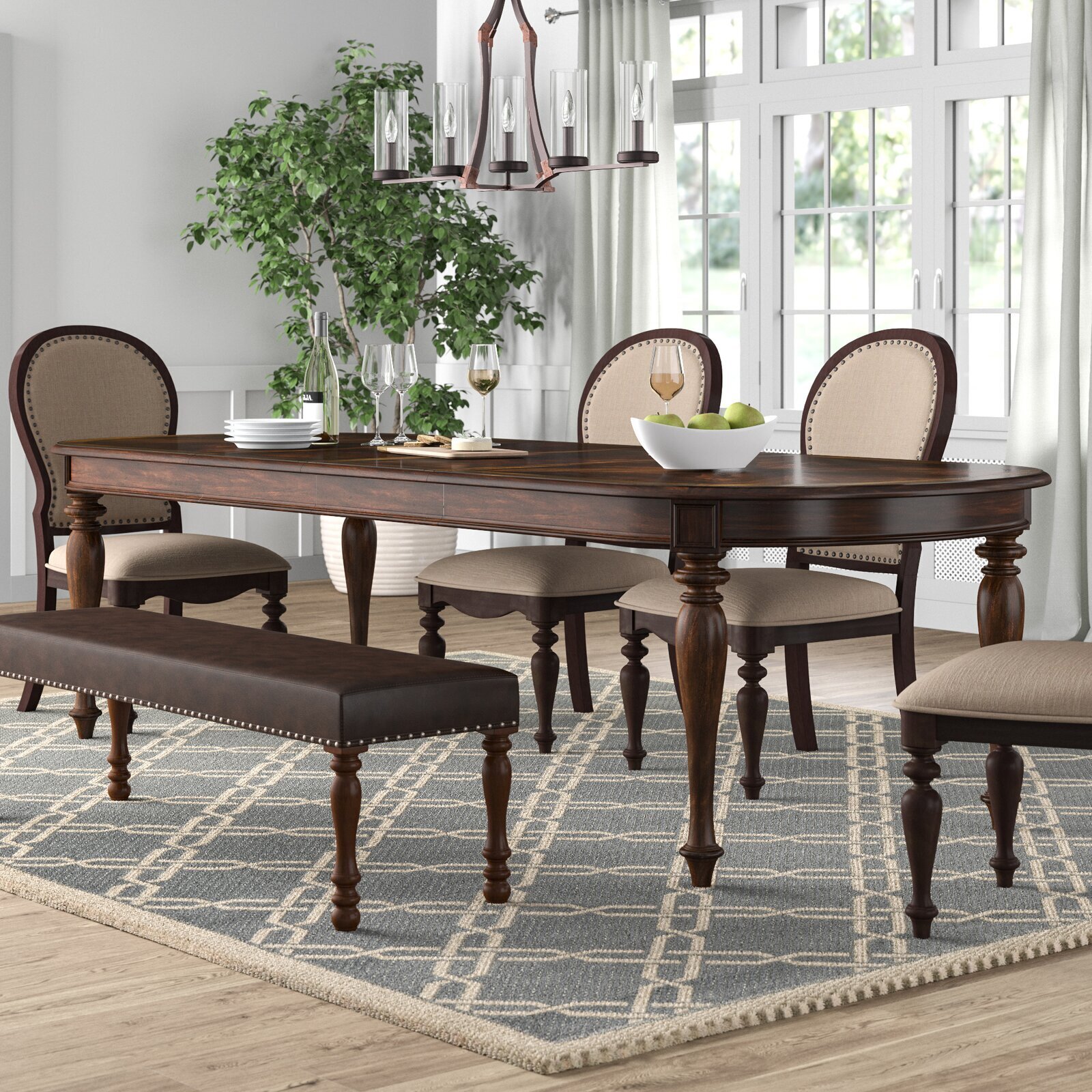 Wood Oval Dining Table