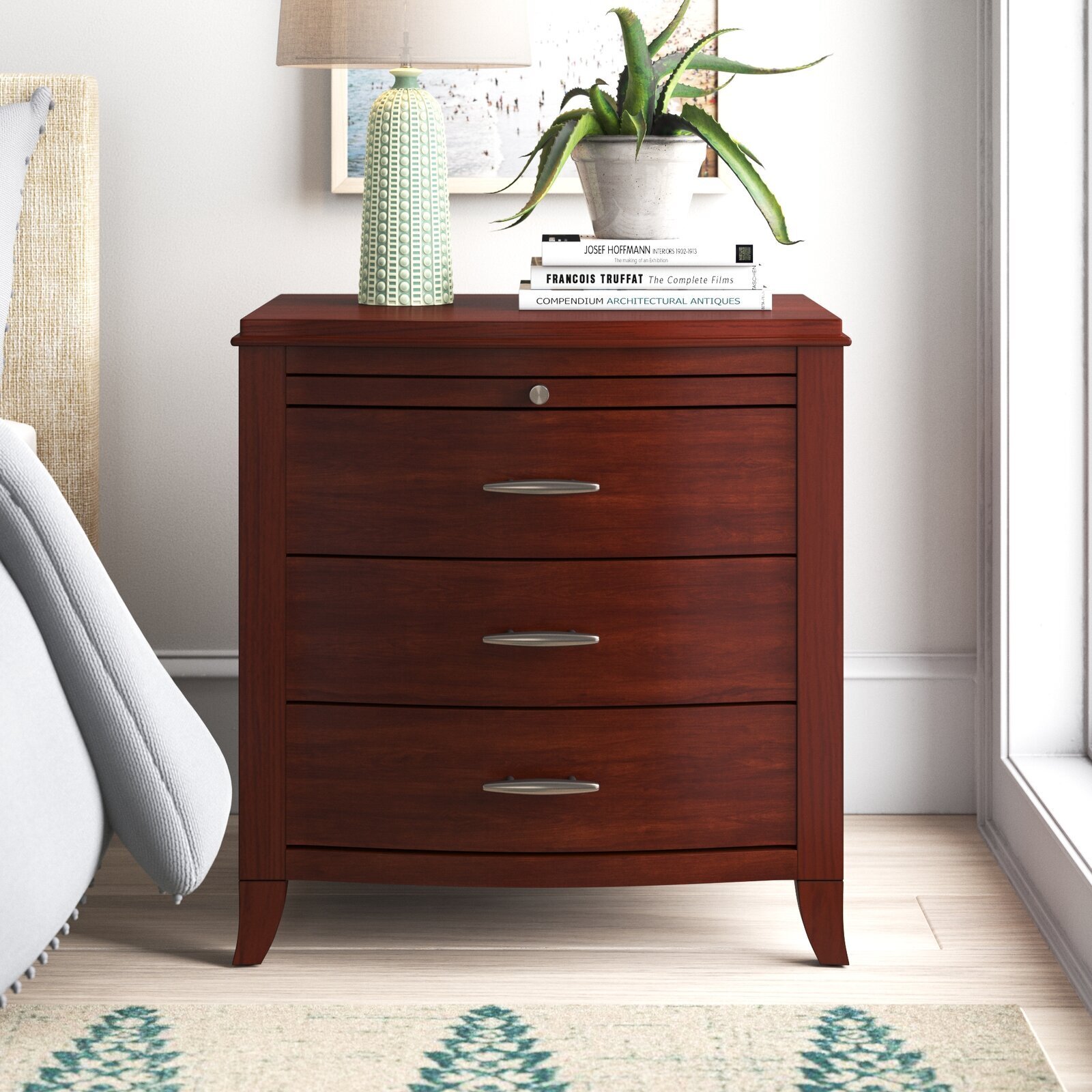 Traditional Mahogany Nightstands with Drawers