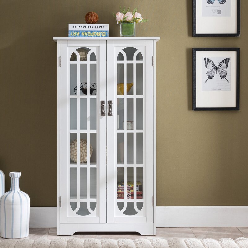 Traditional Style DVD Stand With Doors
