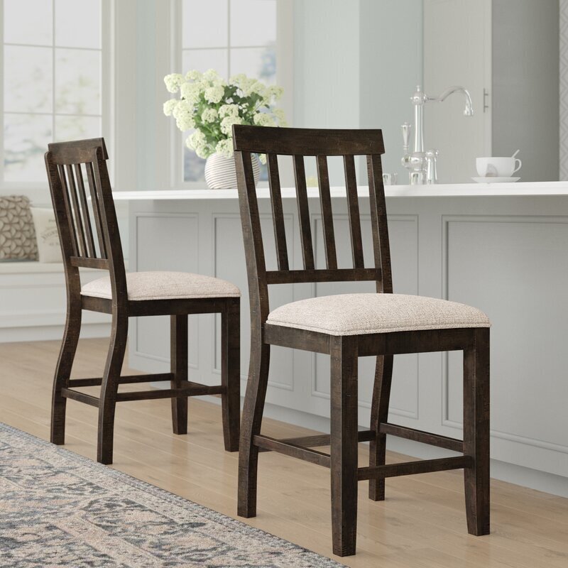 Traditional Walnut Bar Stools with Back