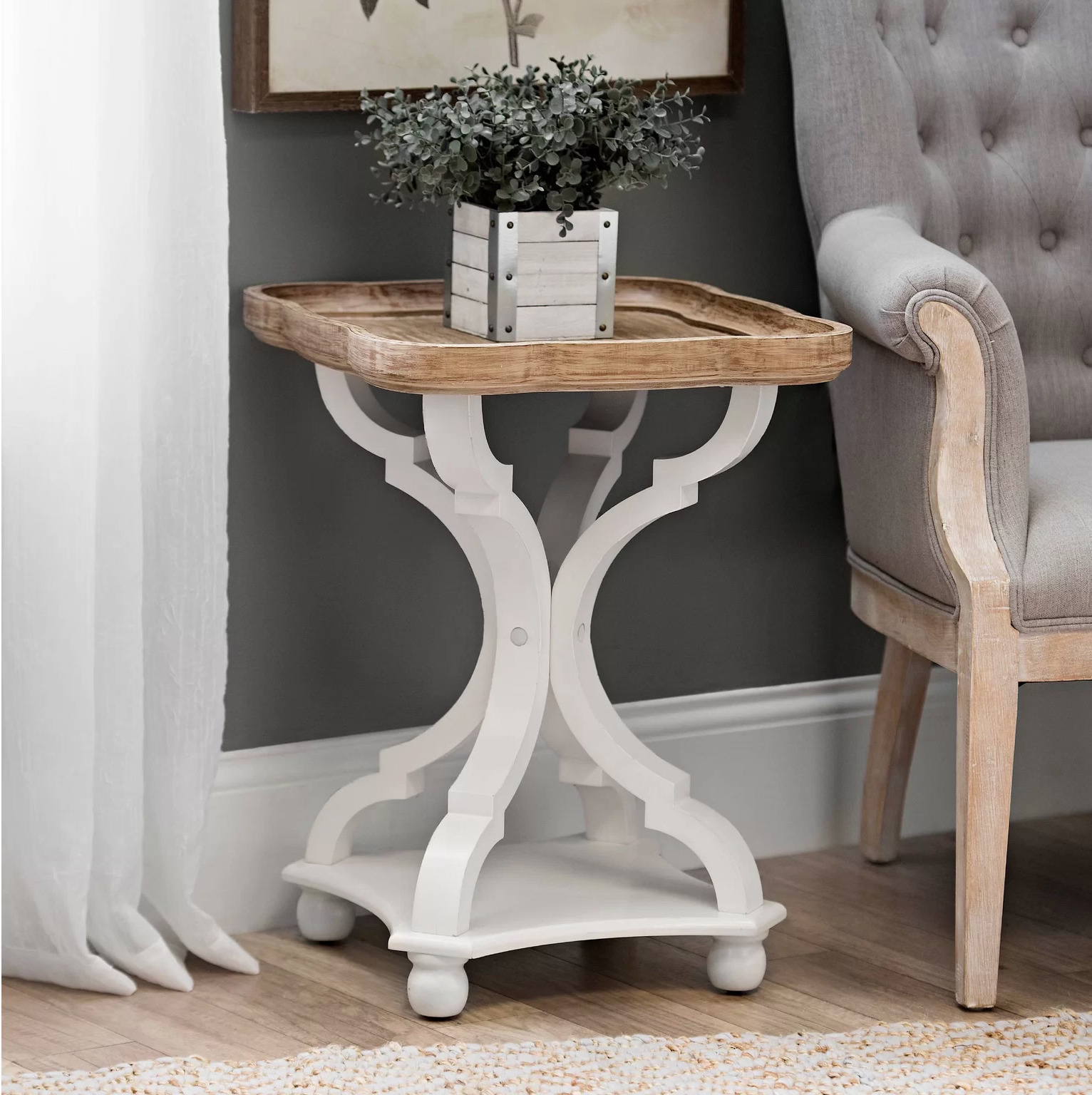 Tray Top French Country Side Table