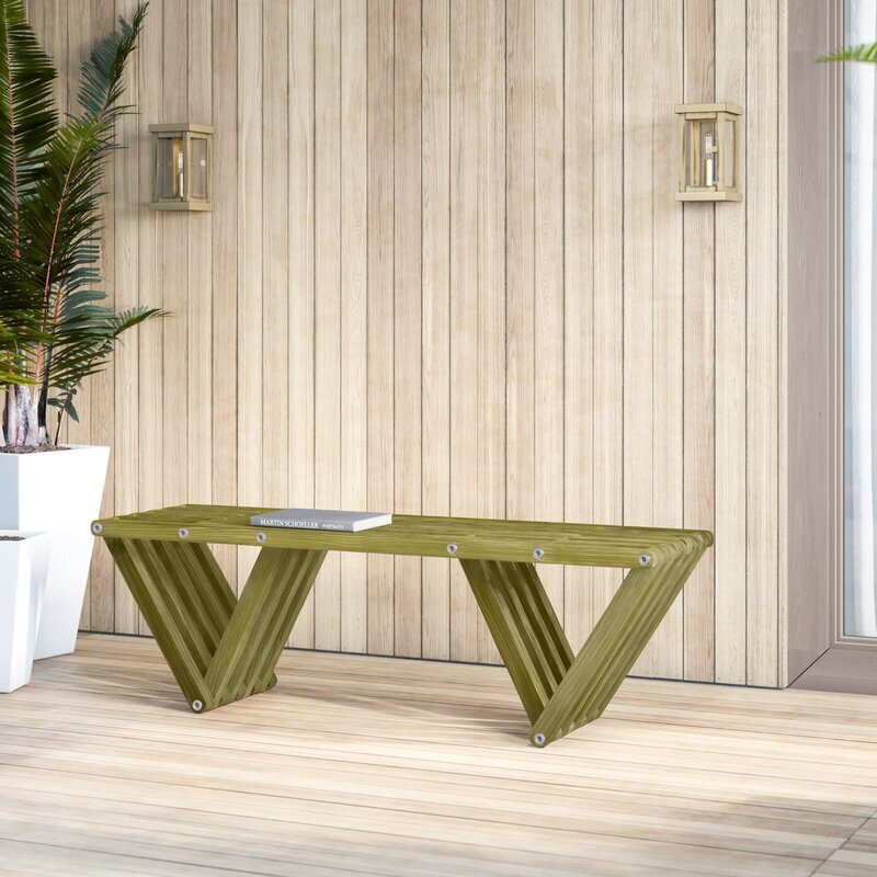 Triangular legged garden bench