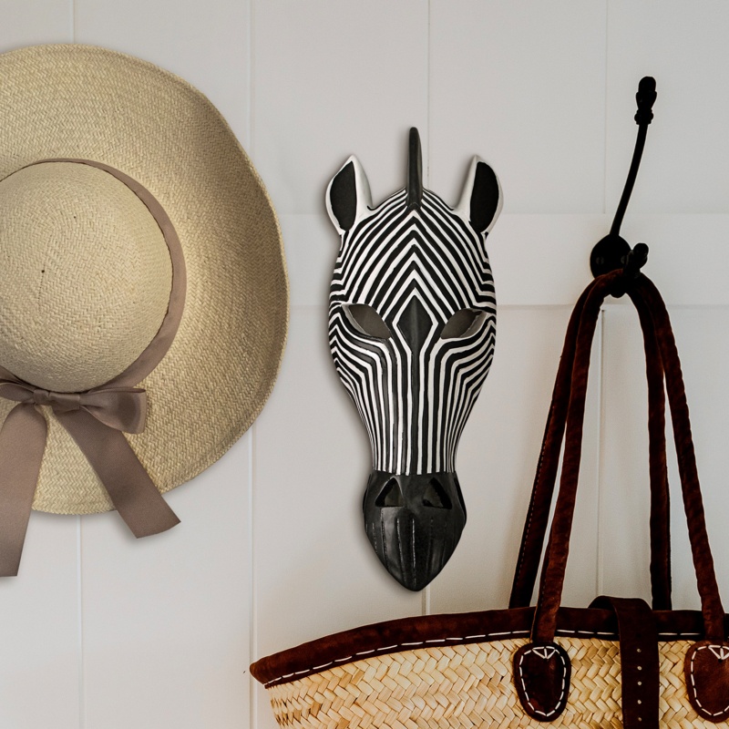 Tribal Style Zebra Mask Wall Décor