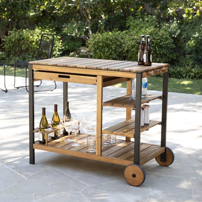 Tropical Outdoor Serving Table