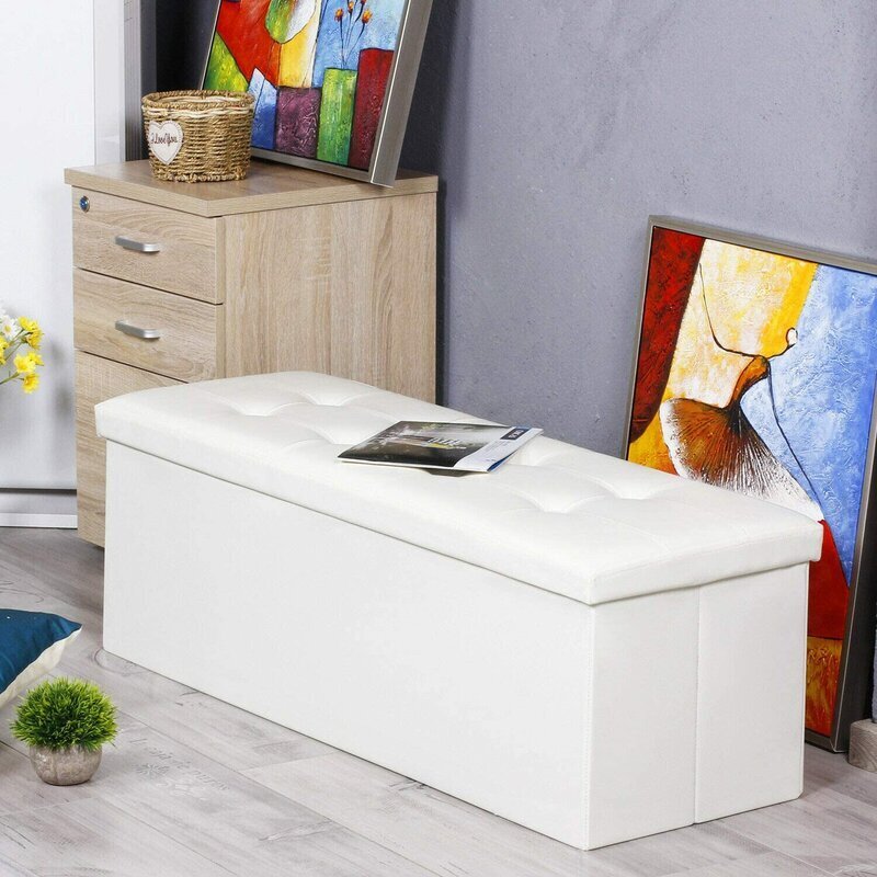 Tufted Big Leather Ottoman