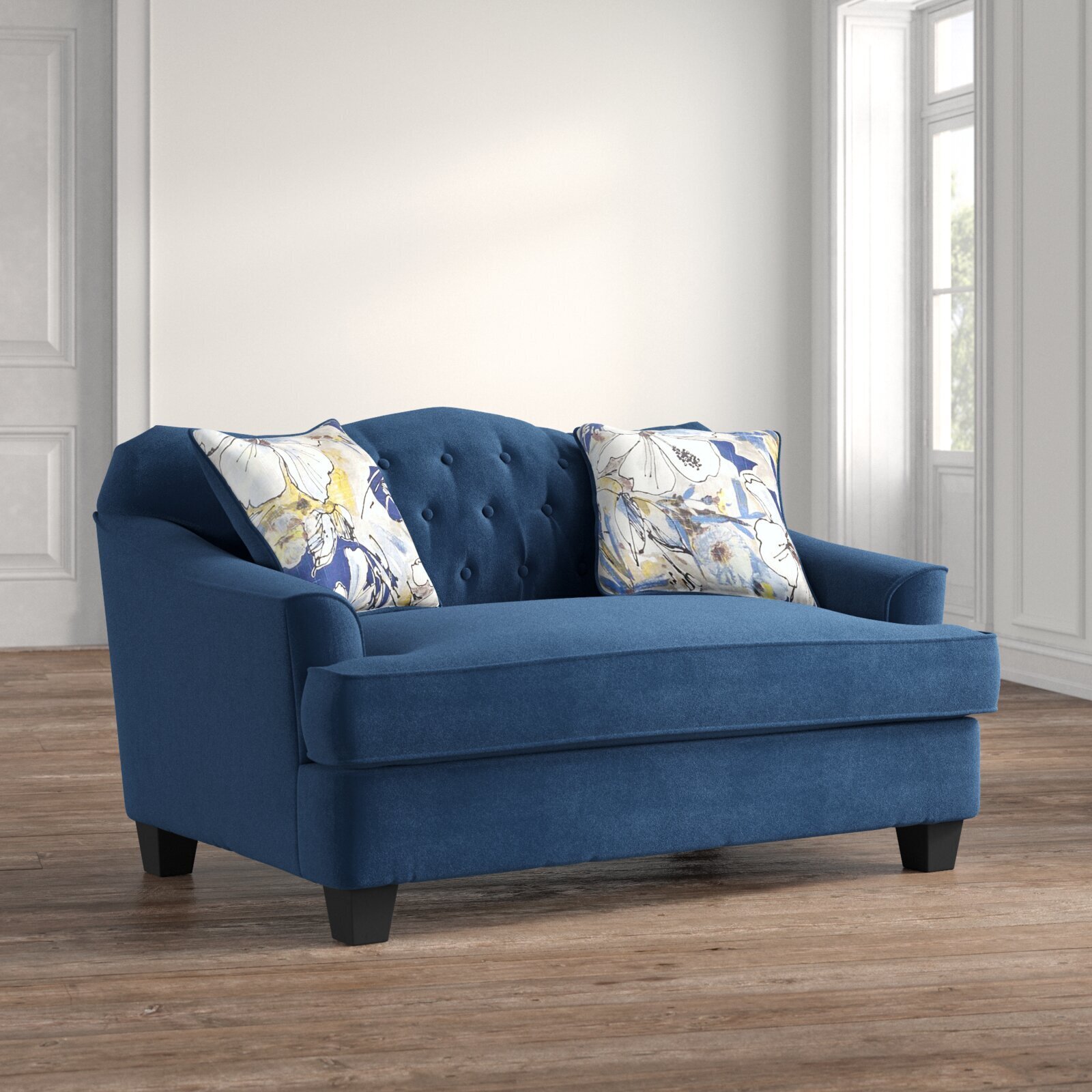 Tufted one cushion loveseat