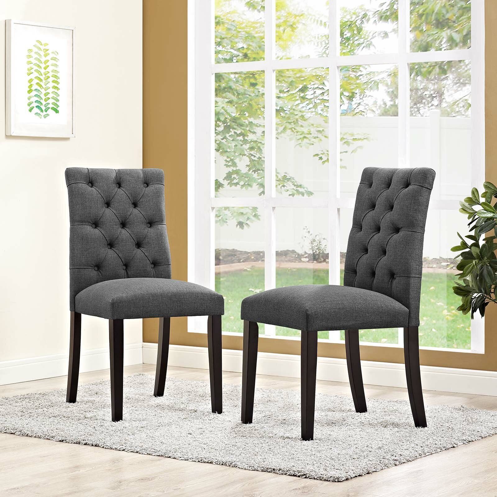 Tufted Upholstered Dining Chairs Made in USA