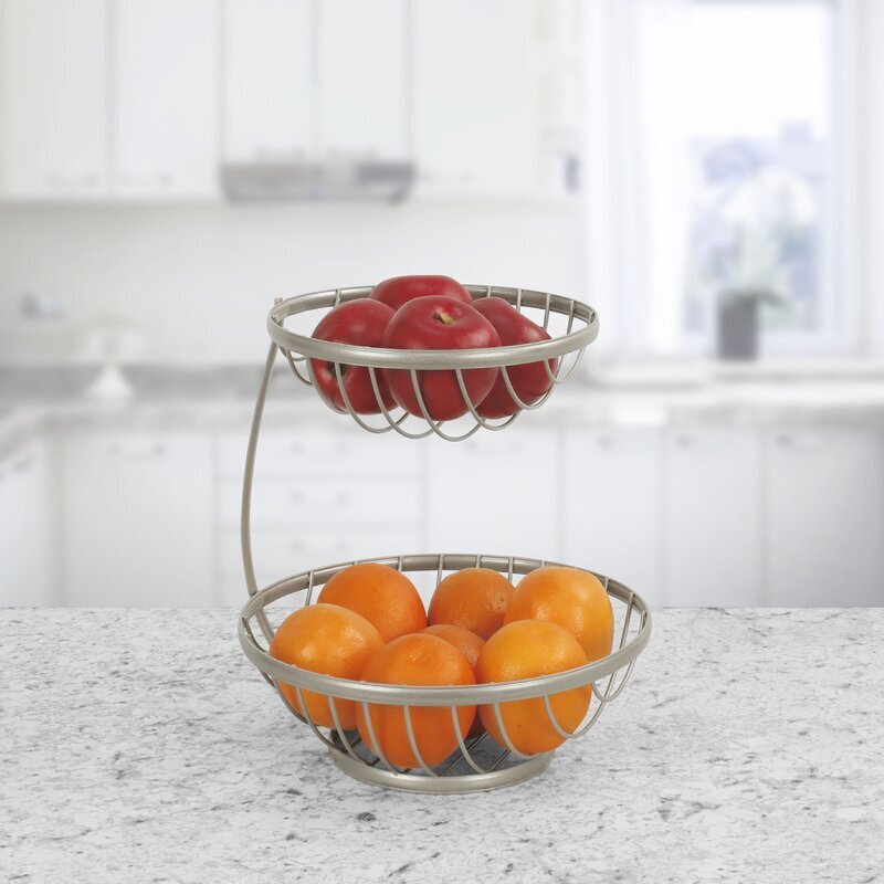 Two Level Open Wire Double Basket Stand