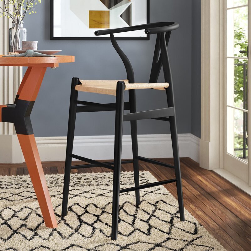 Two tone beechwood bar stool