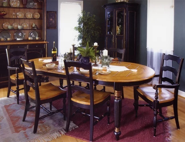 Two Tone Dining Oval Dining Table Large