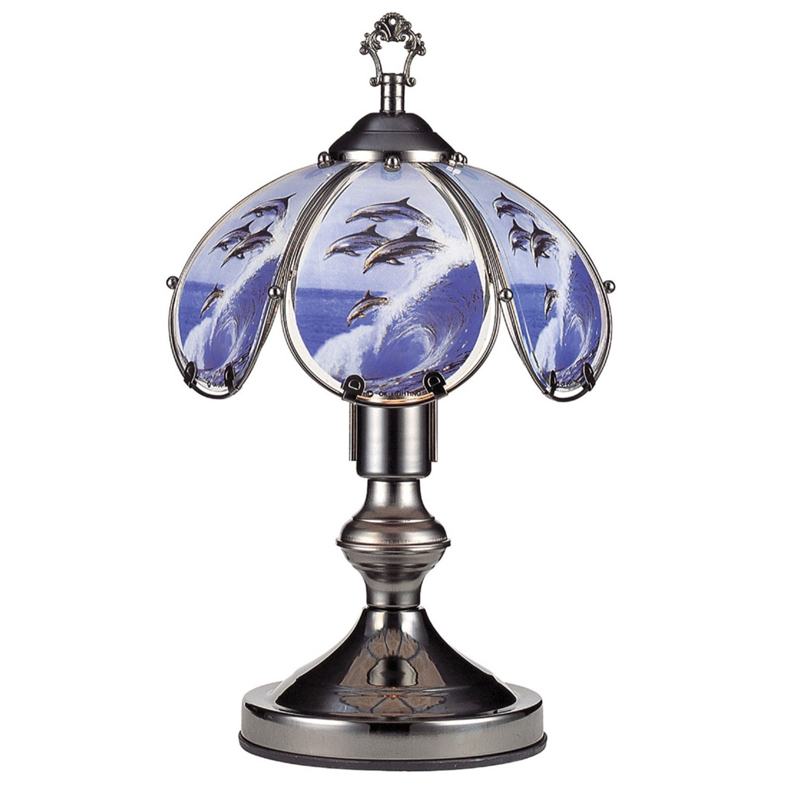 Umbrella Shade with Dolphin Print Lamp