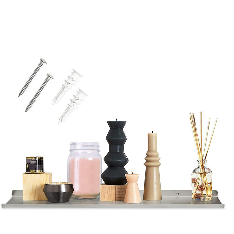 Understated Minimalistic, Smooth Silver Shelf
