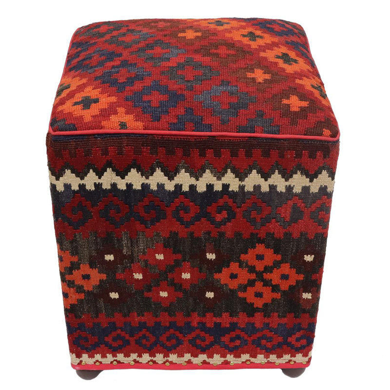 Unique Cube Shaped Kilim Ottoman Coffee Table