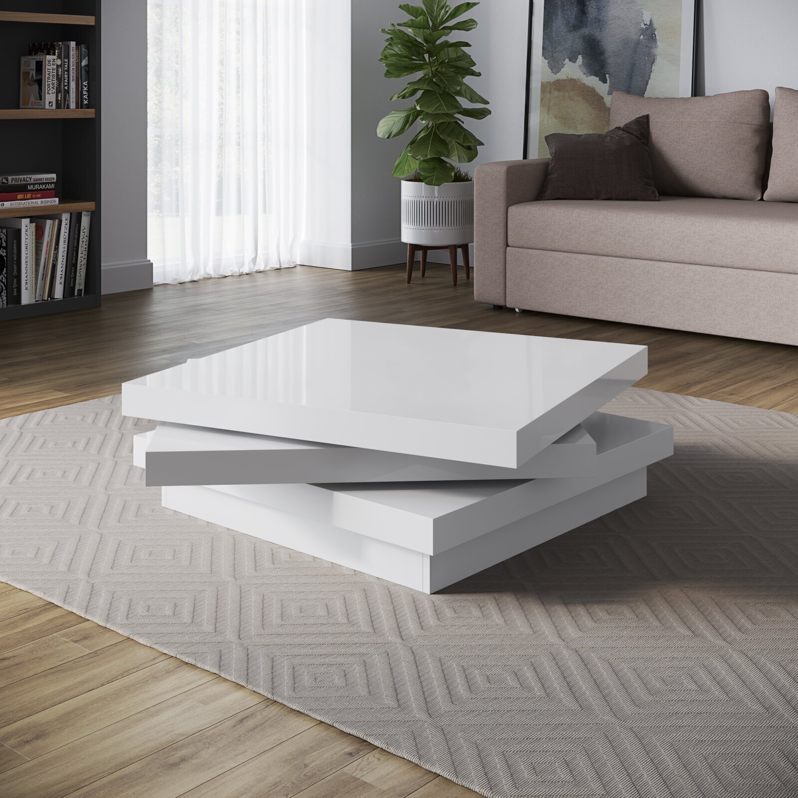 Unique minimalist high gloss coffee table