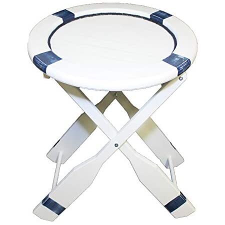 Unique Round Coastal Tray Table