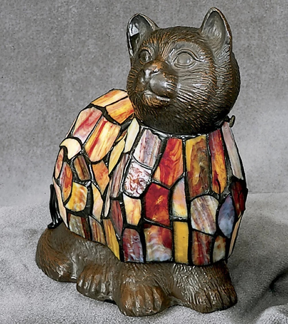 Unique Tiffany Style Cat Lamp