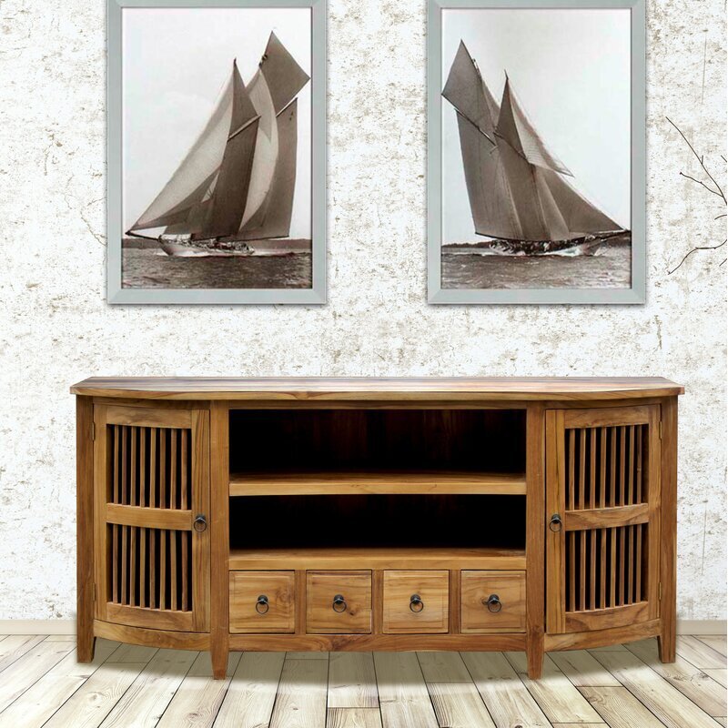 Unique TV Stand with Teak Cupboards