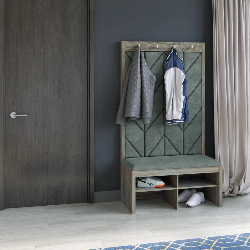 Upholstered Hall Tree With Bench