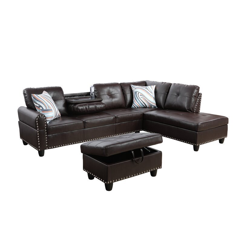 Vegan Leather Storage Sectional