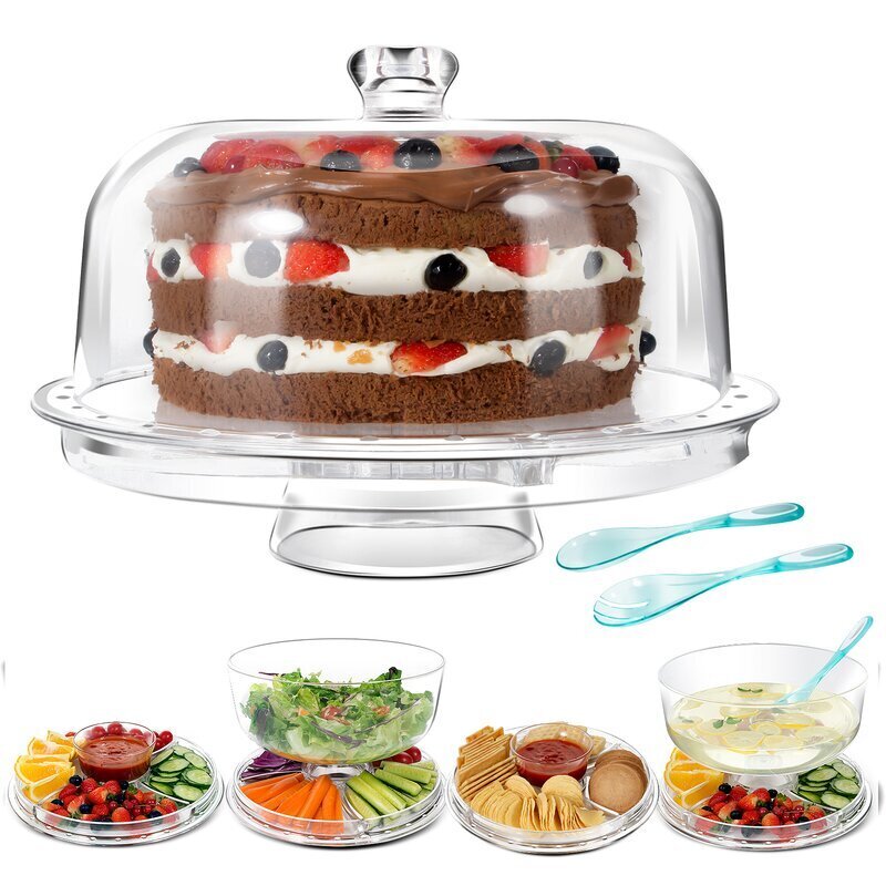 Versatile 6 in 1 Cake Plate and Dome