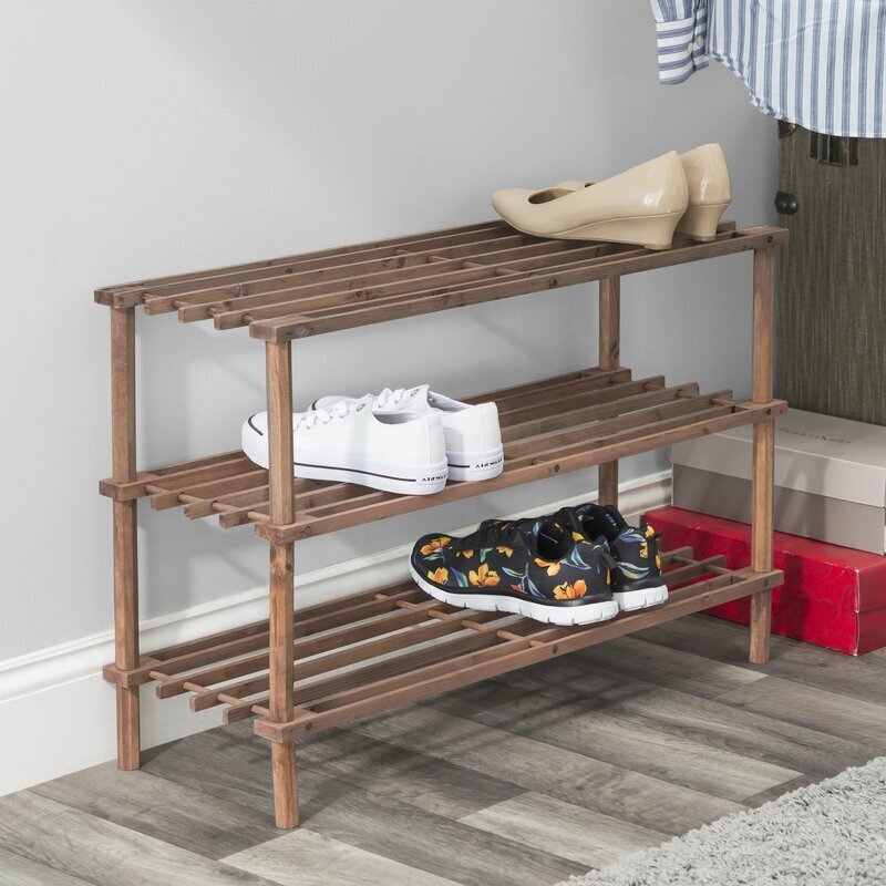 Versatile cherry shoe rack