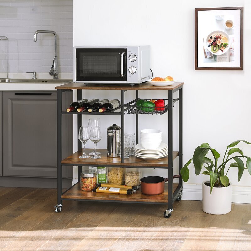 Versatile Wine Storage Microwave Stand