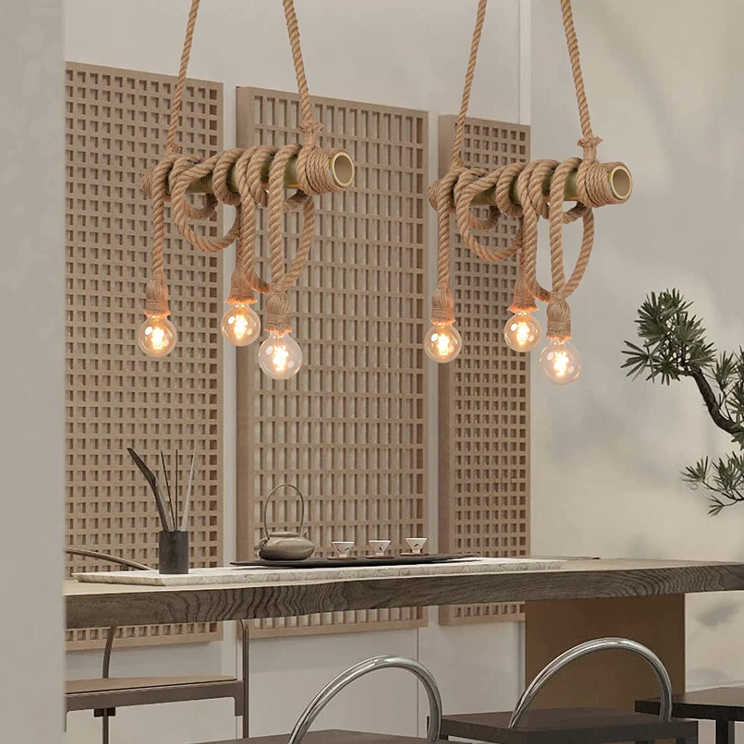 Vintage bamboo chandelier