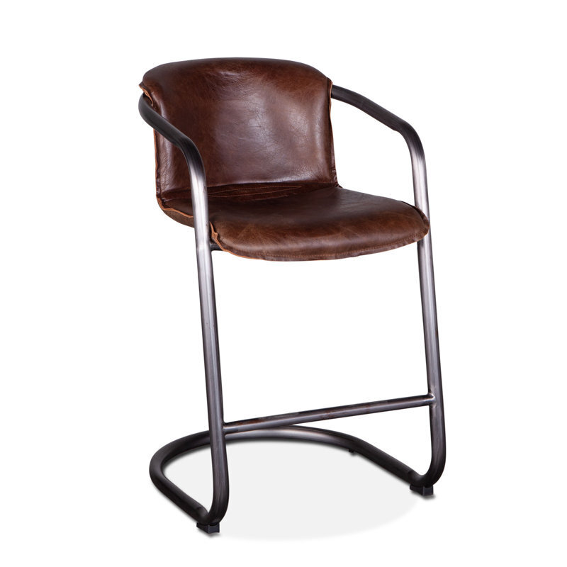 Vintage Brushed Nickel Bar Stools