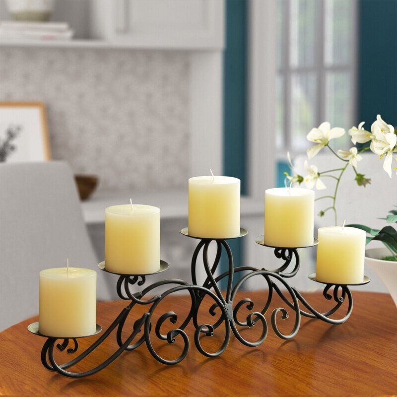 Vintage Elegant Swirled Metal Candelabra